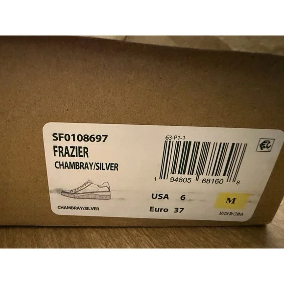 Sofft Sneaker‎ Womens 6 EU 37 Frazier Chambray Silver Gray Suede New - Picture 11 of 11